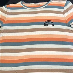 Madewell Kids Striped Tee with Rainbow Patch